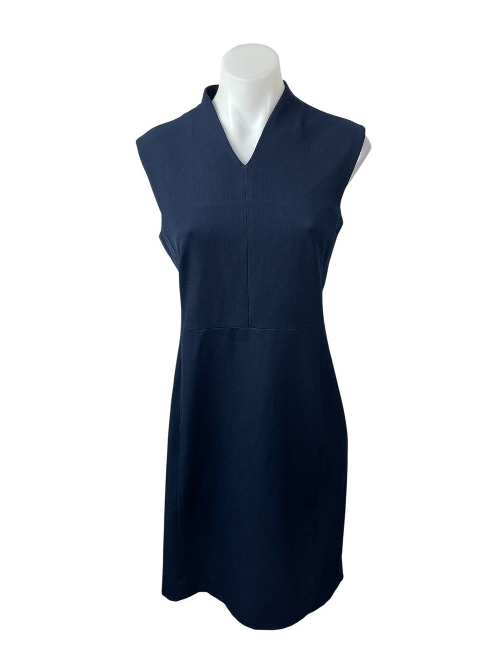 M.M Lafleur Women's Navy Blue Sleeveless V Neck A Line Mini Sheath Dress Size 4
